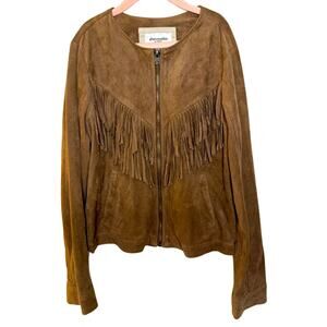 abercrombie kids Faux Leather Fringe Jacket Size 11/12